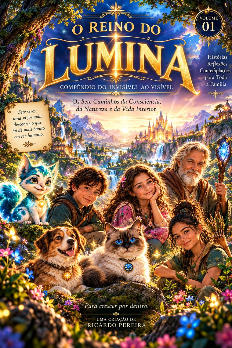 Capa do livro O Reino do Lumina — Volume 01: O Encontro dos Sete